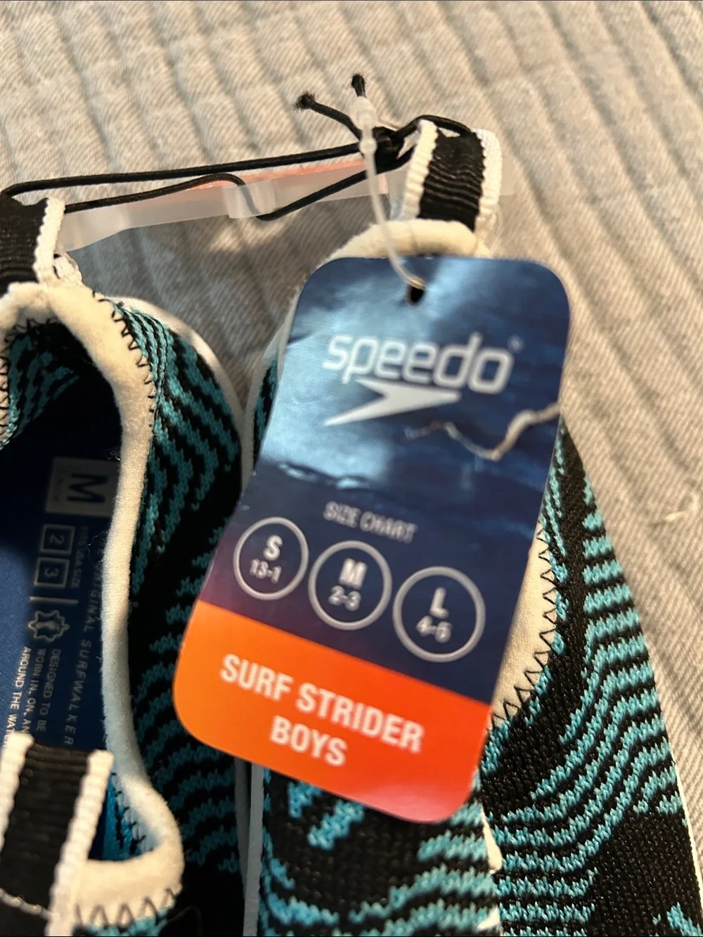 Speedo Men’s Slip-On Aqua Sneakers - Black & Teal